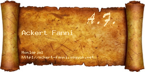 Ackert Fanni névjegykártya