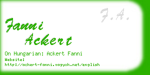 fanni ackert business card